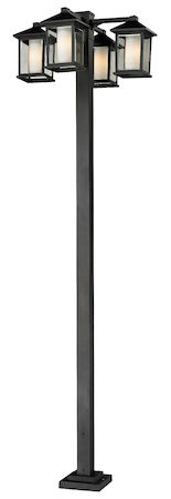 Z-Lite Mesa 4 Head Outdoor Post 523-4-536P-BK