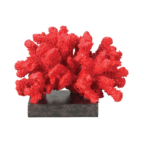 Fire Island Decorative Coral Statue In Red