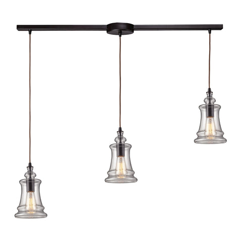Menlow Park 3 Light Pendant In Oil Rubbed Bronze