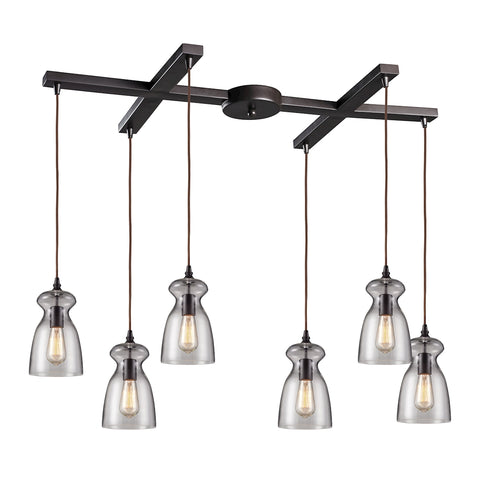 Menlow Park 6 Light Pendant In Oil Rubbed Bronze