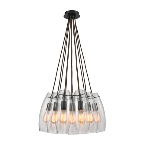Menlow Park 12 Light Pendant In Oil Rubbed Bronze