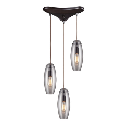 Menlow Park 3 Light Pendant In Oil Rubbed Bronze