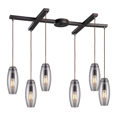 Menlow Park 6 Light Pendant In Oil Rubbed Bronze