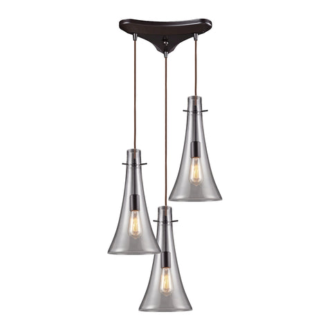 Menlow Park 3 Light Pendant In Oil Rubbed Bronze