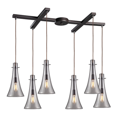 Menlow Park 6 Light Pendant In Oil Rubbed Bronze