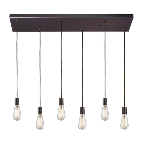 Menlow Park 6 Light Pendant In Oil Rubbed Bronze