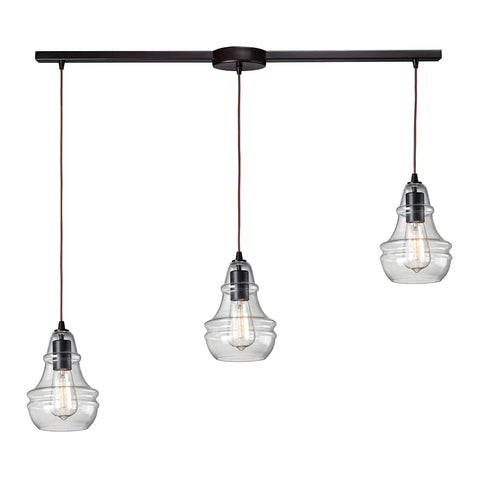 Menlow Park 3 Light Pendant In Oil Rubbed Bronze