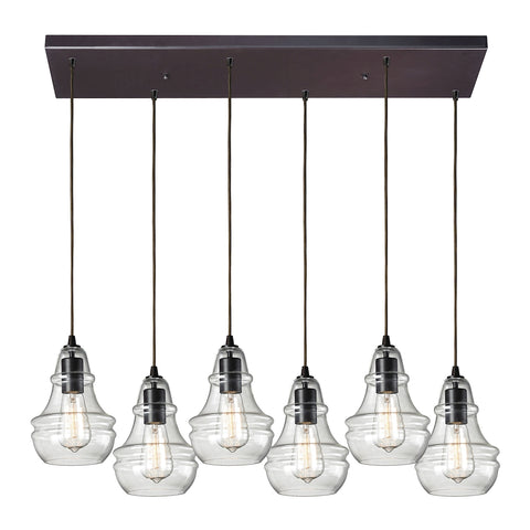 Menlow Park 6 Light Pendant In Oil Rubbed Bronze