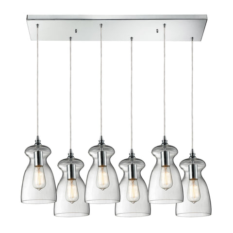 Menlow Park 6 Light Pendant In Polished Chrome