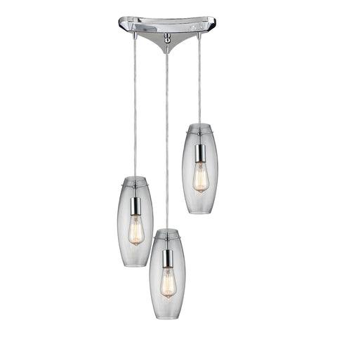 Menlow Park 3 Light Pendant In Polished Chrome