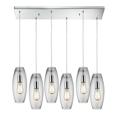 Menlow Park 6 Light Pendant In Polished Chrome