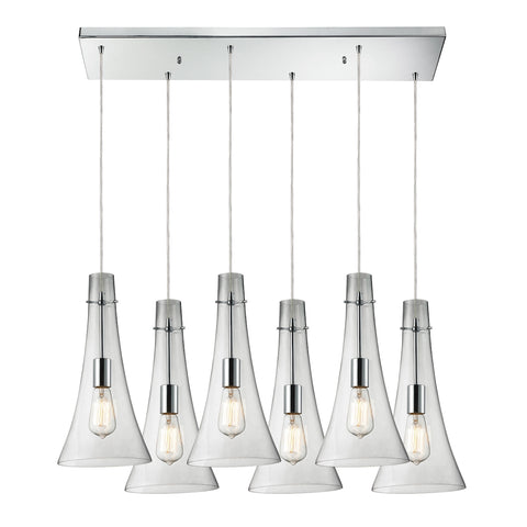 Menlow Park 6 Light Pendant In Polished Chrome