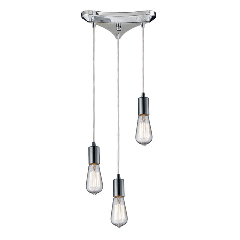 Menlow Park 3 Light Pendant In Polished Chrome
