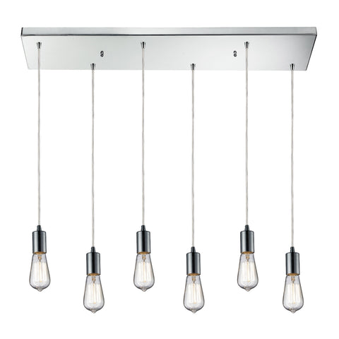 Menlow Park 6 Light Pendant In Polished Chrome