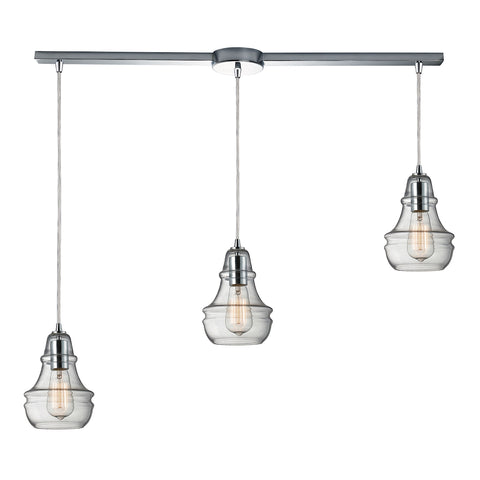 Menlow Park 3 Light Pendant In Polished Chrome