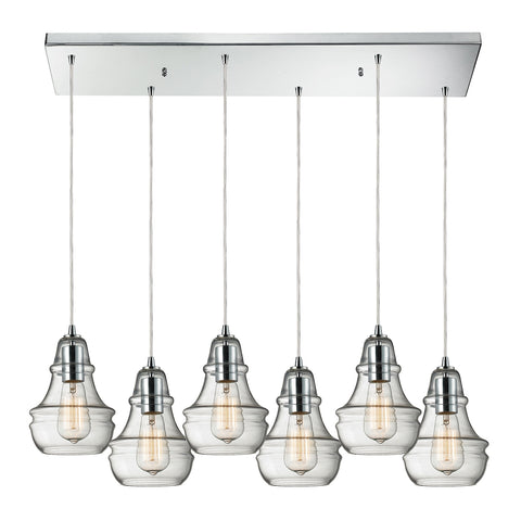 Menlow Park 6 Light Pendant In Polished Chrome