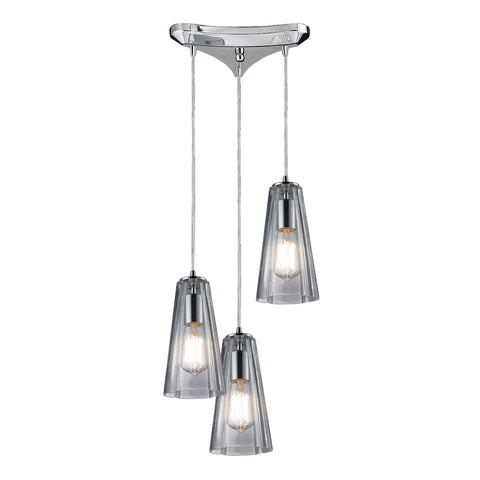 Menlow Park 3 Light Pendant In Polished Chrome