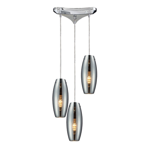 Menlow Park 3 Light Pendant In Polished Chrome