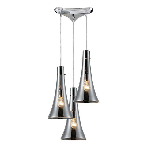 Menlow Park 3 Light Pendant In Polished Chrome