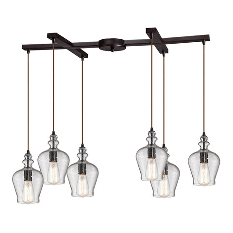 Menlow Park 6 Light Pendant In Oil Rubbed Bronze