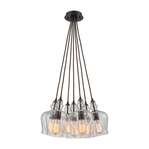 Menlow Park 7 Light Pendant In Oil Rubbed Bronze