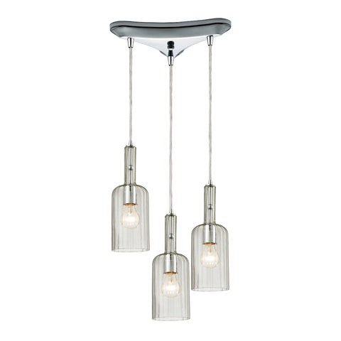 Menlow Park 3 Light Pendant In Polished Chrome