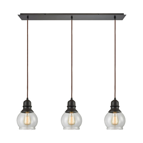 Menlow Park 3 Light Pendant In Oil Rubbed Bronze
