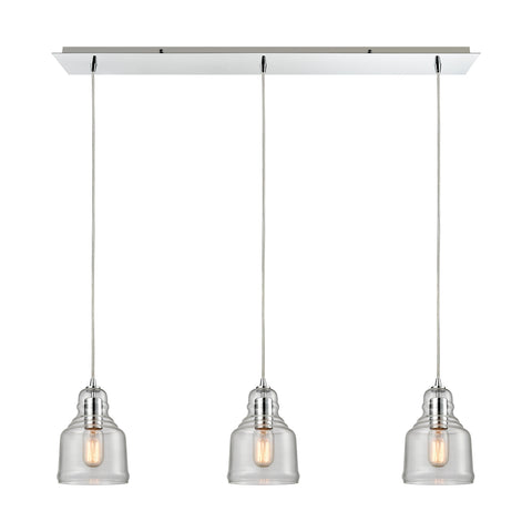 Menlow Park 3 Light Pendant In Polished Chrome