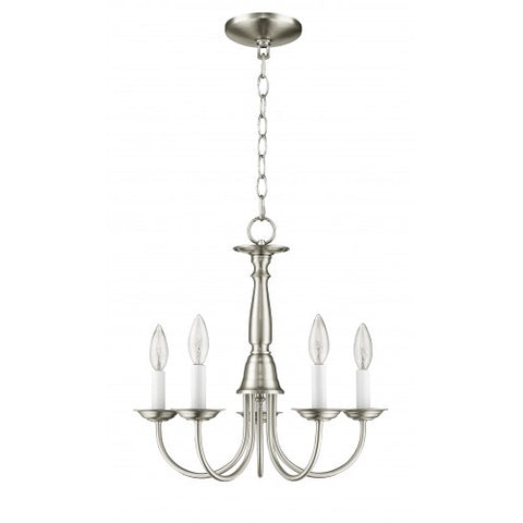 Livex Lighting Home Basics 5 Light Brushed Nickel Chandelier