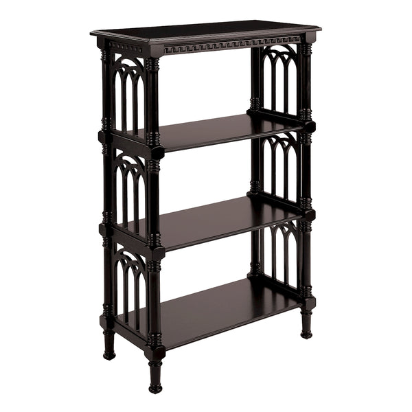 Large Cheval Bookcase In Dark Brown And Black