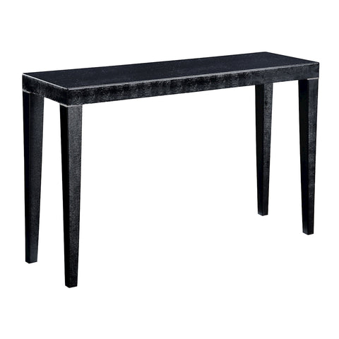Boutique Console In Gloss Black Shagreen With Silver Accents