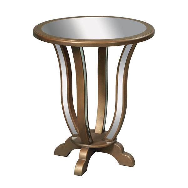 Manama End Table In Clear Mirror And Gold Leaf