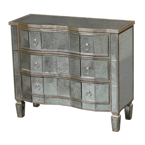 Torino Chest In Antique Mirror And Champagne Silver Leaf