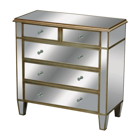Verona Chest In Clear Mirror And Champagne Silver Leaf