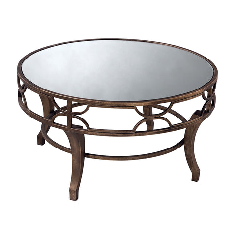 Treviso Coffee Table In Antique Gold Washed Metal