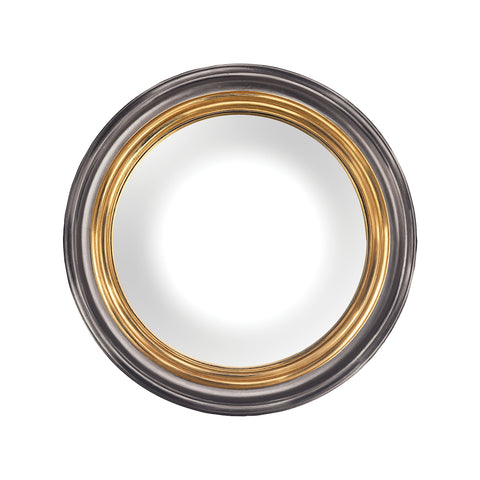Barcelona Composite Frame Convex Wall Mirror In Belgian Black And Gold