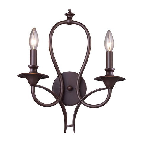 Medford 2 Light Wall Sconce In Oiled Bronze