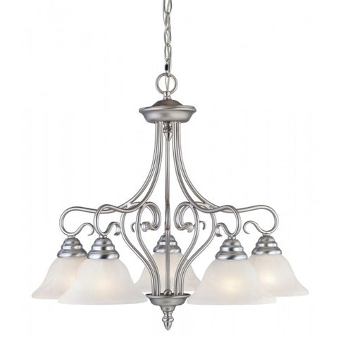 Livex Lighting Coronado 5 Light Brushed Nickel Chandelier