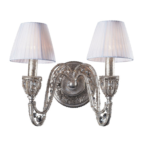 Renaissance 2 Light Wall Sconce In Sunset Silver