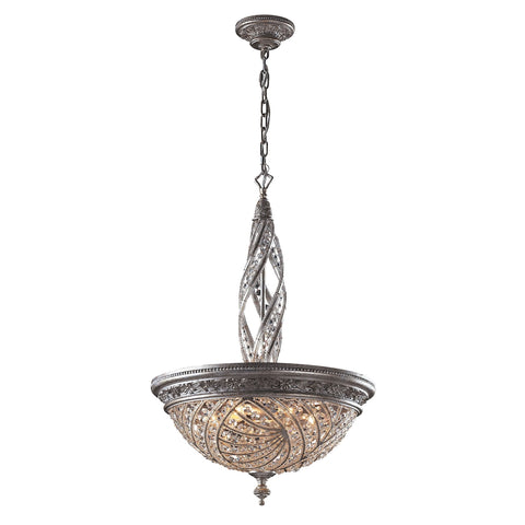 Renaissance 6 Light Pendant In Sunset Silver