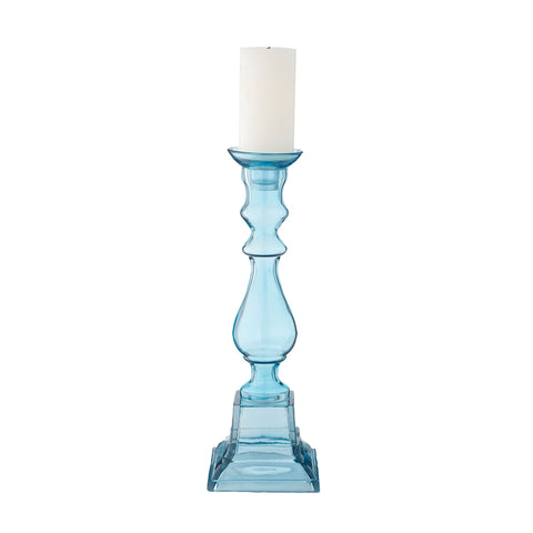 Sea Glass Knight Pillar Candle Holder - Small