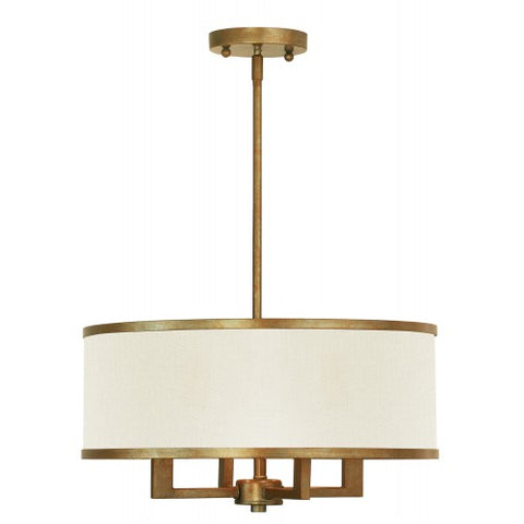 Livex Lighting Park Ridge  4 Light Antique Gold Leaf Chandelier
