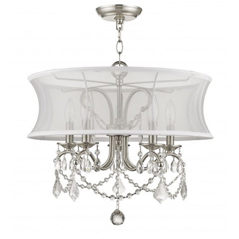 Livex Lighting Newcastle 5 Light Brushed Nickel Chandelier