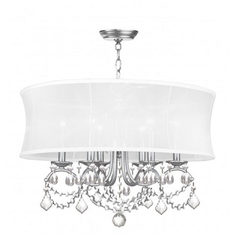 Livex Lighting Newcastle 6 Light Brushed Nickel Chandelier