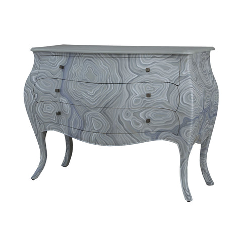 Bombay Chest In Grain De Bois Griege With Hand Painted Wood Grain Art
