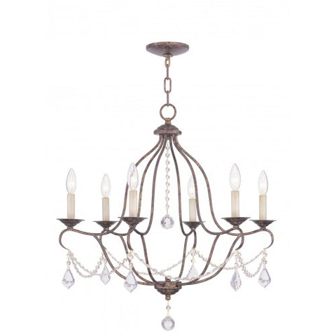 Livex Lighting Chesterfield 6 Light VBR Chandelier