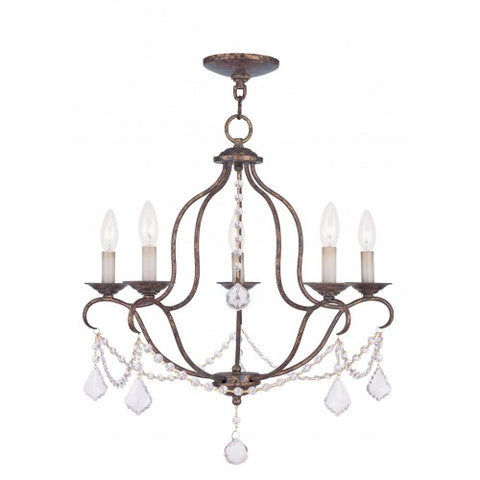 Livex Lighting Chesterfield 5 Light VBR Chandelier