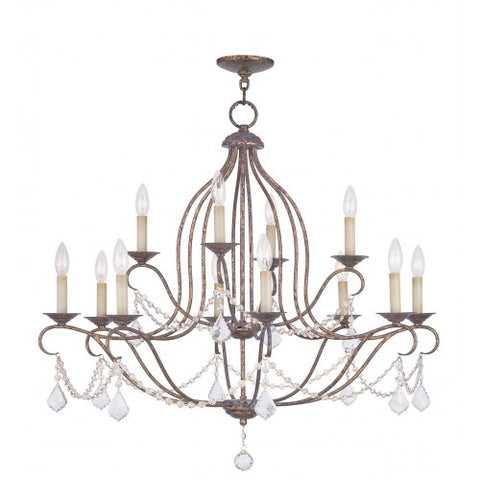 Livex Lighting Chesterfield 12 Light VBR Chandelier