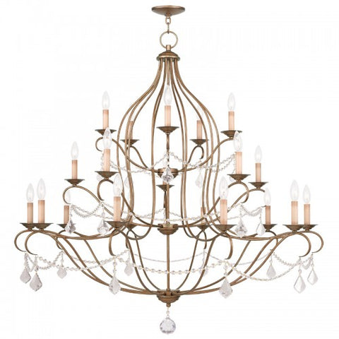 Livex Lighting Chesterfield 12 Light Antique Gold Leaf Chandelier