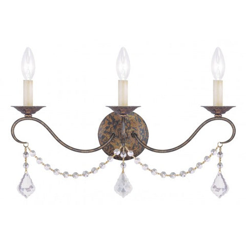 Livex Lighting Chesterfield 3 Light VBR Wall Sconce